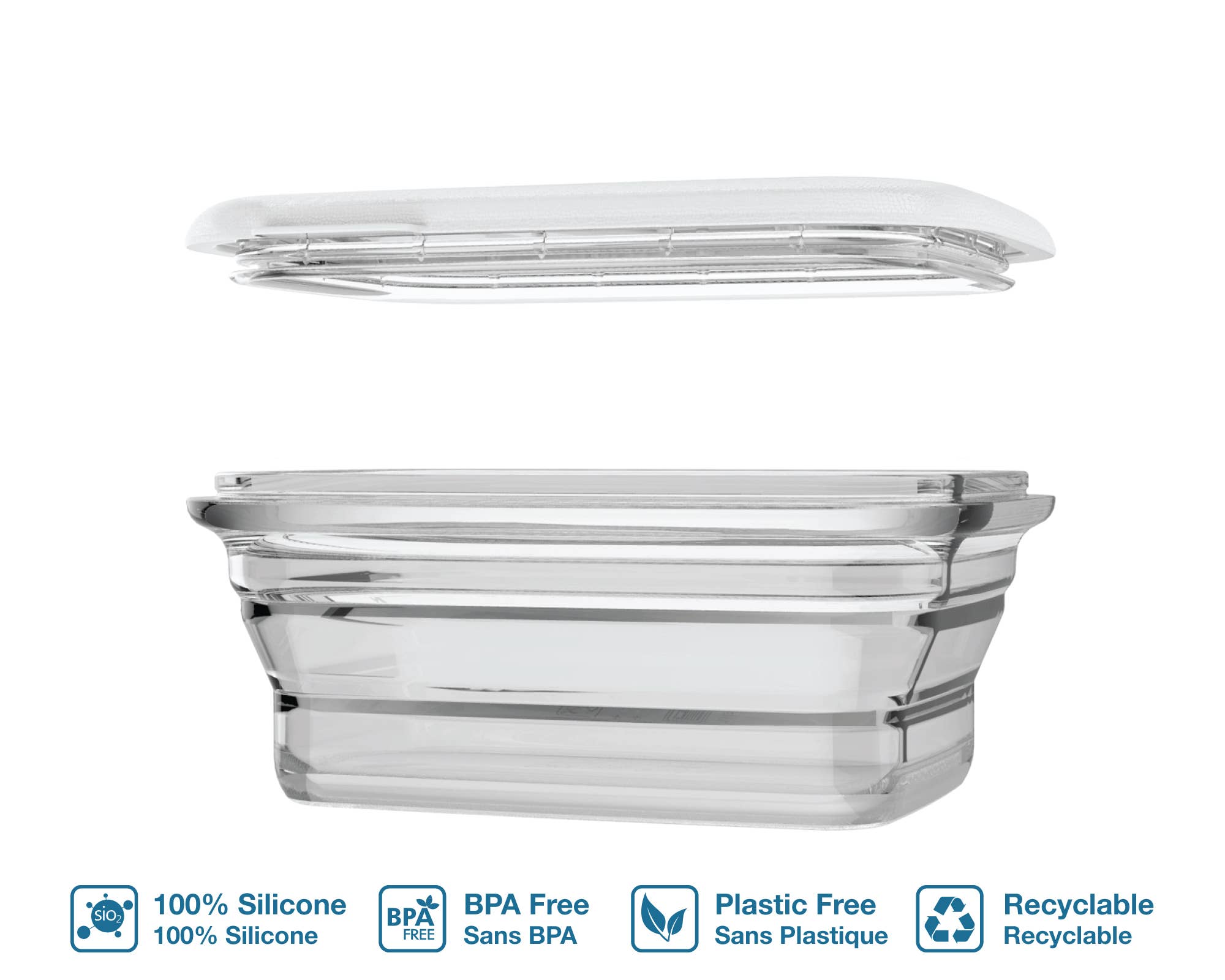 1160 ml sammenleggbar boks i silikon - Velg farge - Lev Logisk