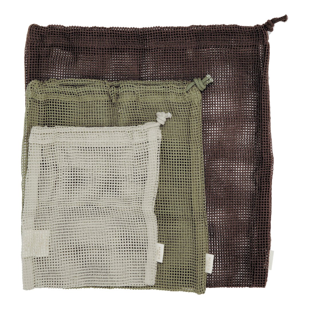 Mesh bags 3 - pk - Velg farger - Lev Logisk