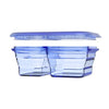 1200ml sammenleggbar boks m/ 2 rom i silikon - blue - Lev Logisk