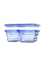1200ml sammenleggbar boks m/ 2 rom i silikon - blue - Lev Logisk