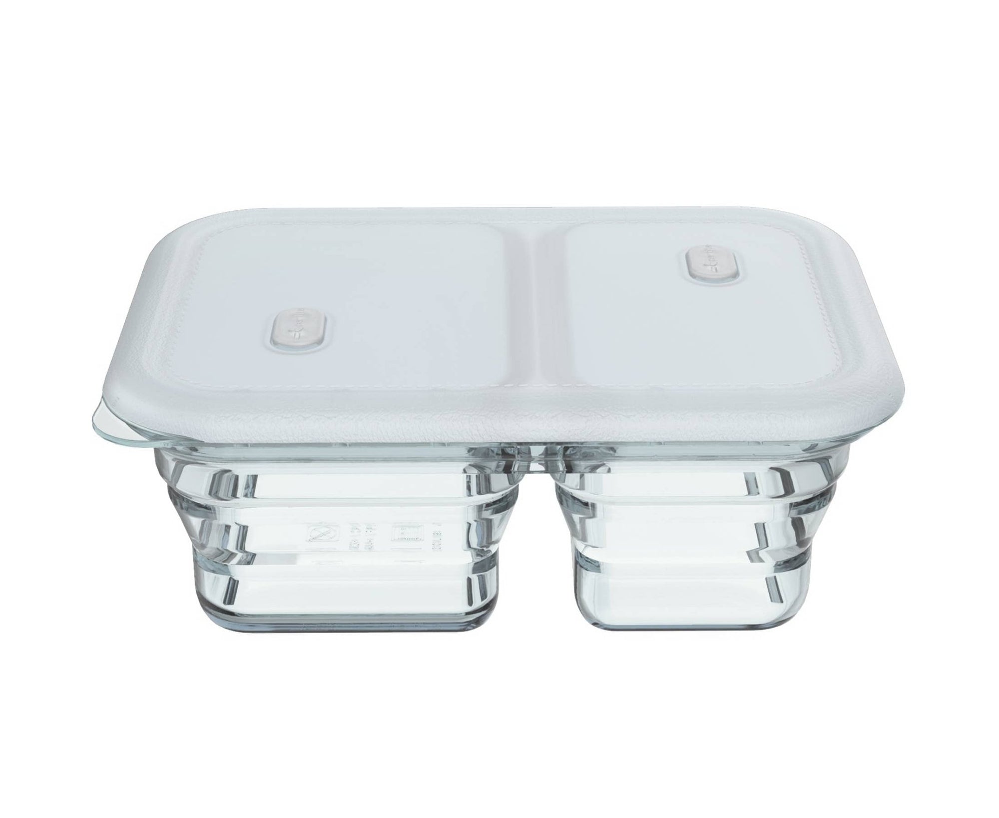 1200ml sammenleggbar boks m/ 2 rom i silikon - clear - Lev Logisk