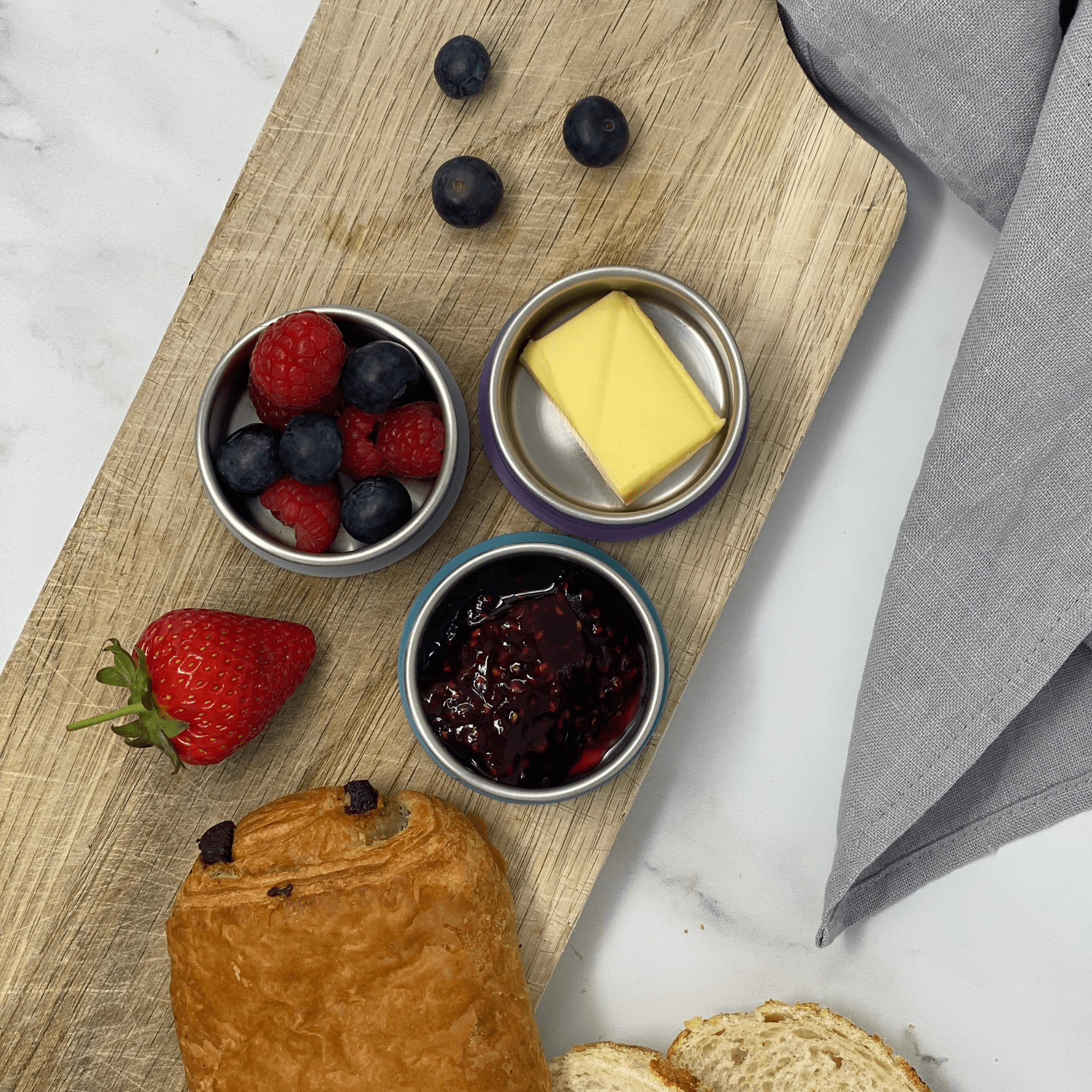 3 - pk Dipbokser i rustfritt stål - Mini - fra Lev Logisk