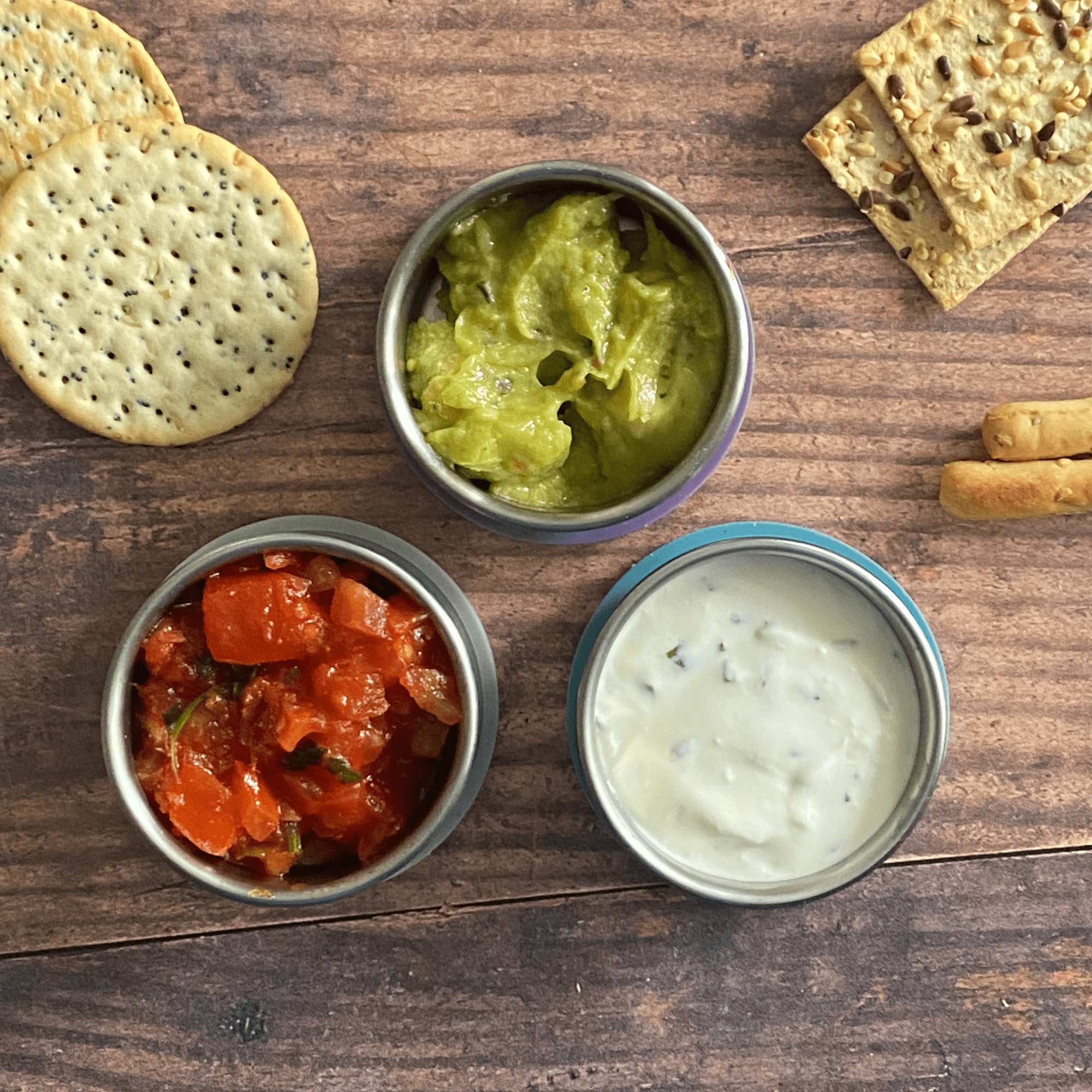 3 - pk Dipbokser i rustfritt stål - Mini - fra Lev Logisk