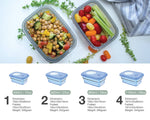 460ml sammenleggbar boks i silikon - Clear - Lev Logisk