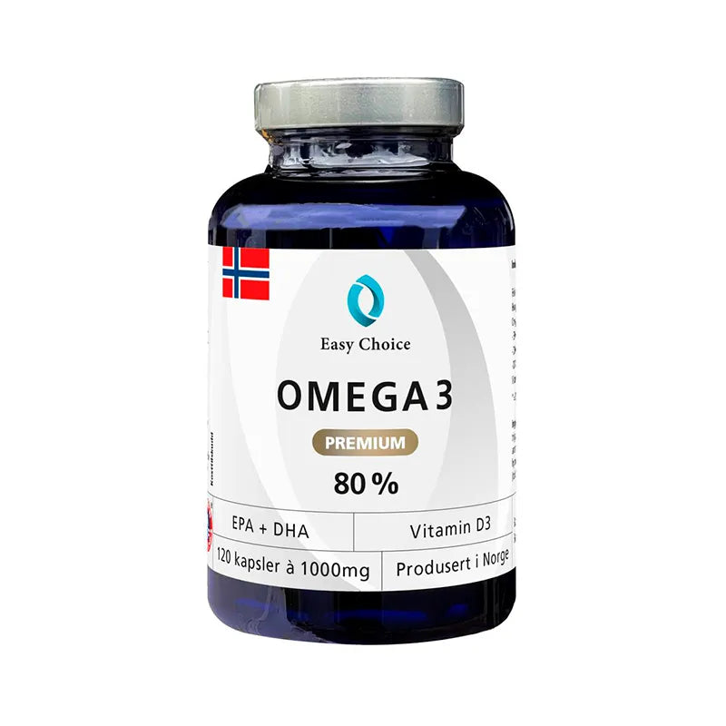 Easy Choice omega 3 premium fiskeolje 80% 120 kapsler