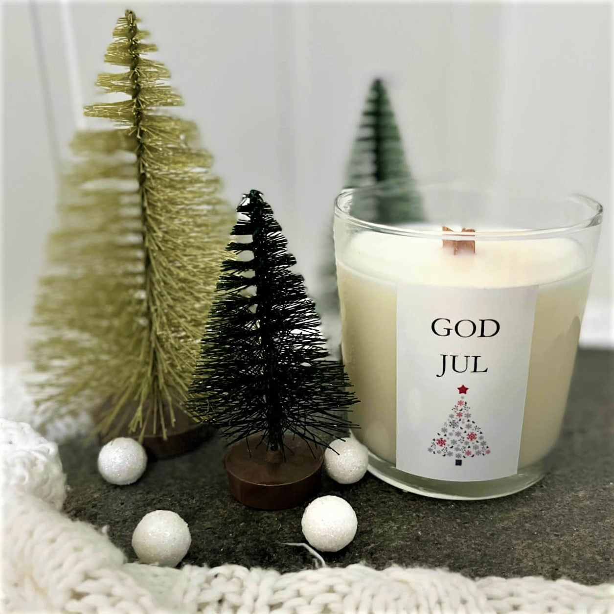 Silvelys duftlys GOD JUL -pistasj macaroon-