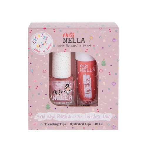 Miss Nella duo lipgloss+neglelakk - Pink secret