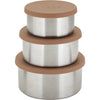 Haps STORE bokser i rustfritt stål med lokk i silikon 3-pk - Velg farge
