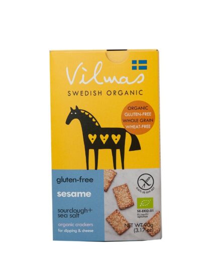 Glutenfrie, økologiske kjeks med sesam 90 gram