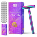 Barberhøvel + 10 blader - Rainbow - fra Lev Logisk