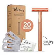 Barberhøvel inkl 20 barberblad - Rose gull-