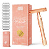 Barberhøvel + 10 blader - Rose gold - Lev Logisk