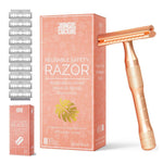Barberhøvel + 10 blader - Rose gold - Lev Logisk