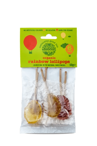 Biona rainbow lollipops 6 stk - Lev Logisk