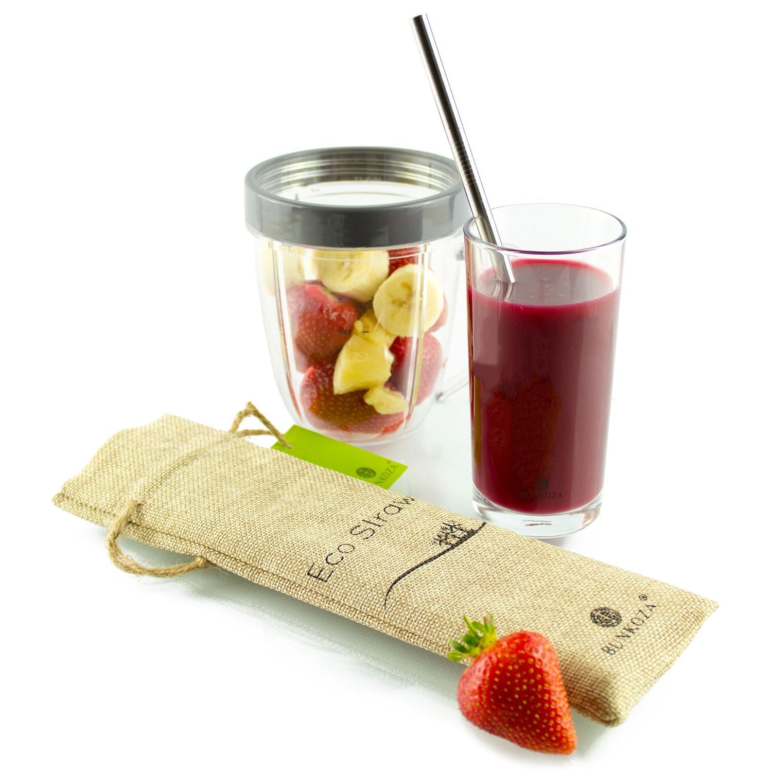 Bunkoza smoothiesugerør 6 - pk - Stål - fra Lev Logisk