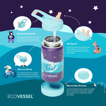 EcoVessel isolert drikkeflaske for barn - flere mønstre å velge mellom-