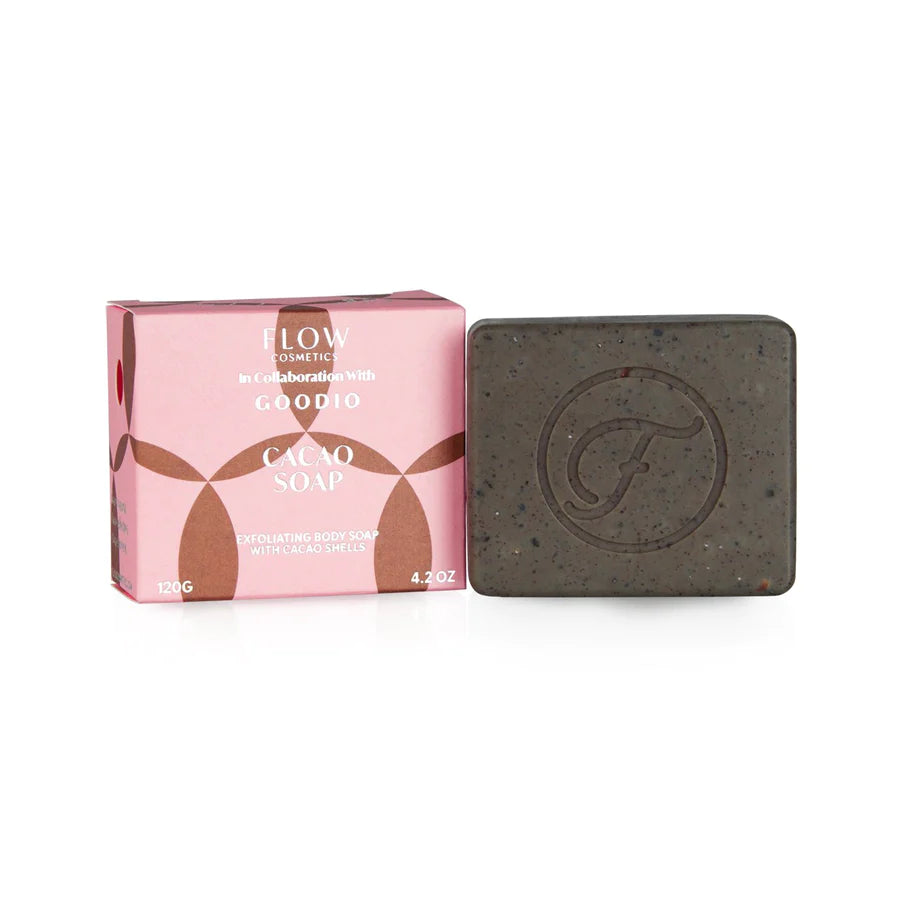 Flow Cosmetics + Goodio cacao scrub soap