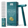 Barberhøvel + 10 stk barberblad -Teal-