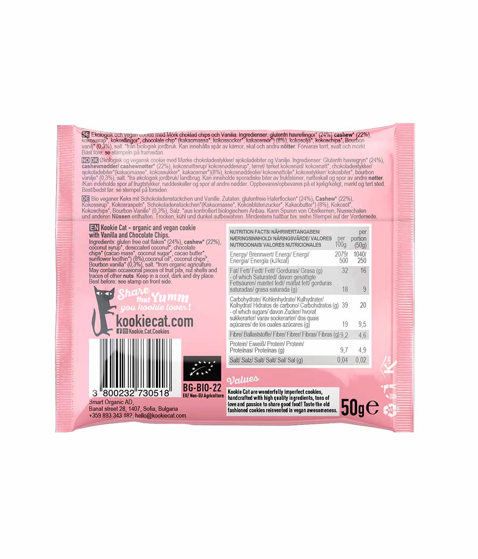 Cookie m/ sjokolade og vanilje 50g fra Lev Logisk