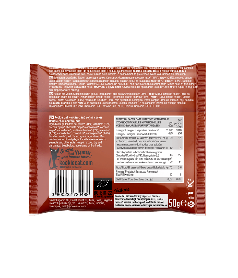 Dobbel sjokolade og valnøtt Cookie fra Lev Logisk