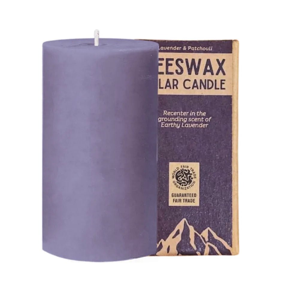 Duftlys av bivoks -EARTHY LAVENDER fra Lev Logisk