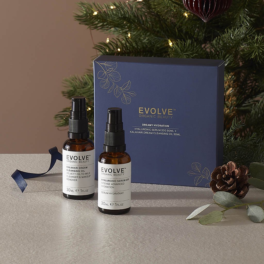 EVOLVE DREAMY HYDRATION Gavesett m/ Hyaluronic Serum og Kalahari Dream Cleansing Oil fra Lev Logisk