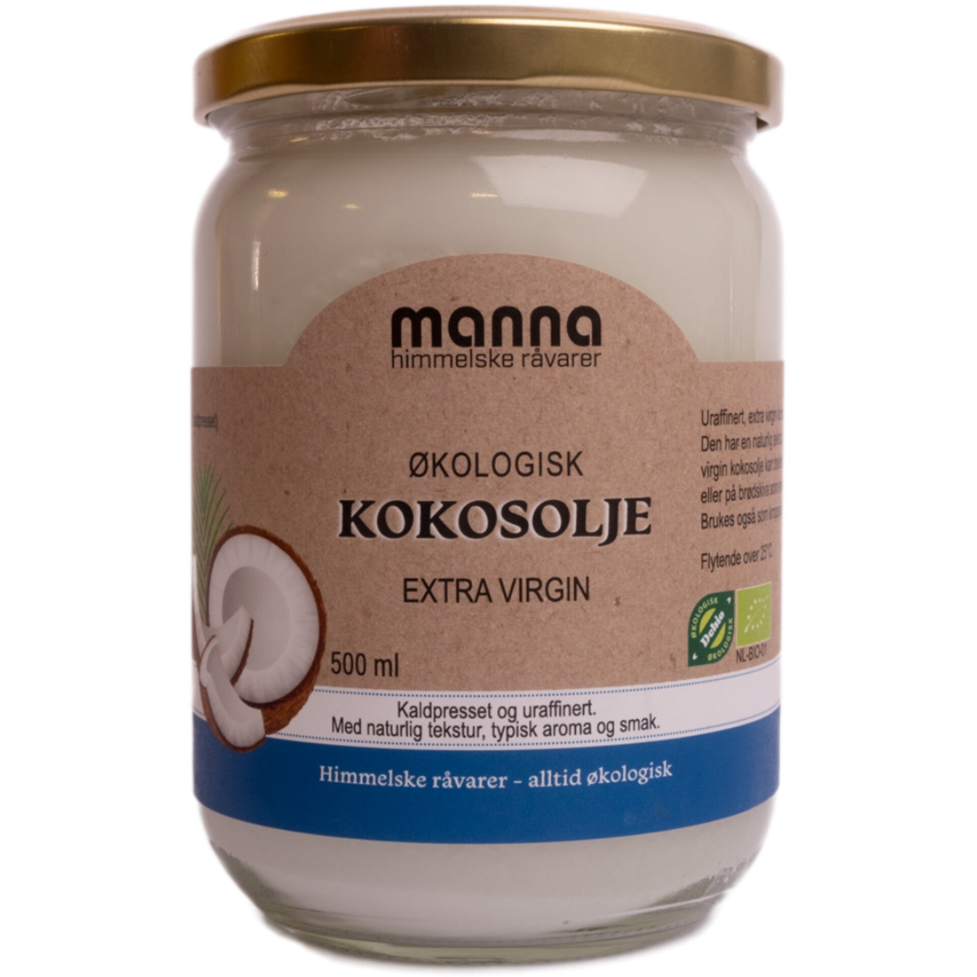 Extra virgin kokosolje - økologisk 500 ml - Lev Logisk