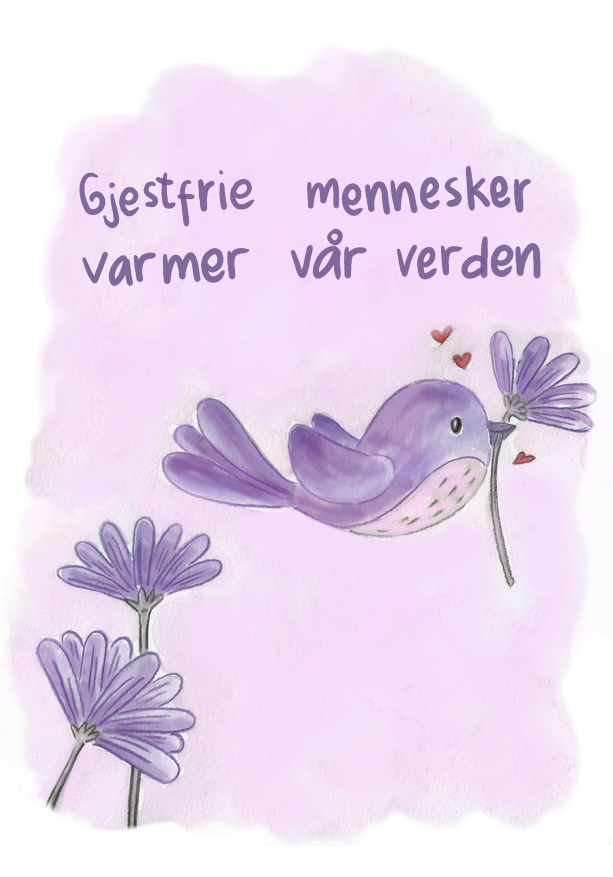 Hjertelys kort illustrert av Anne Cathrine Rosendahl -Velg motiv-