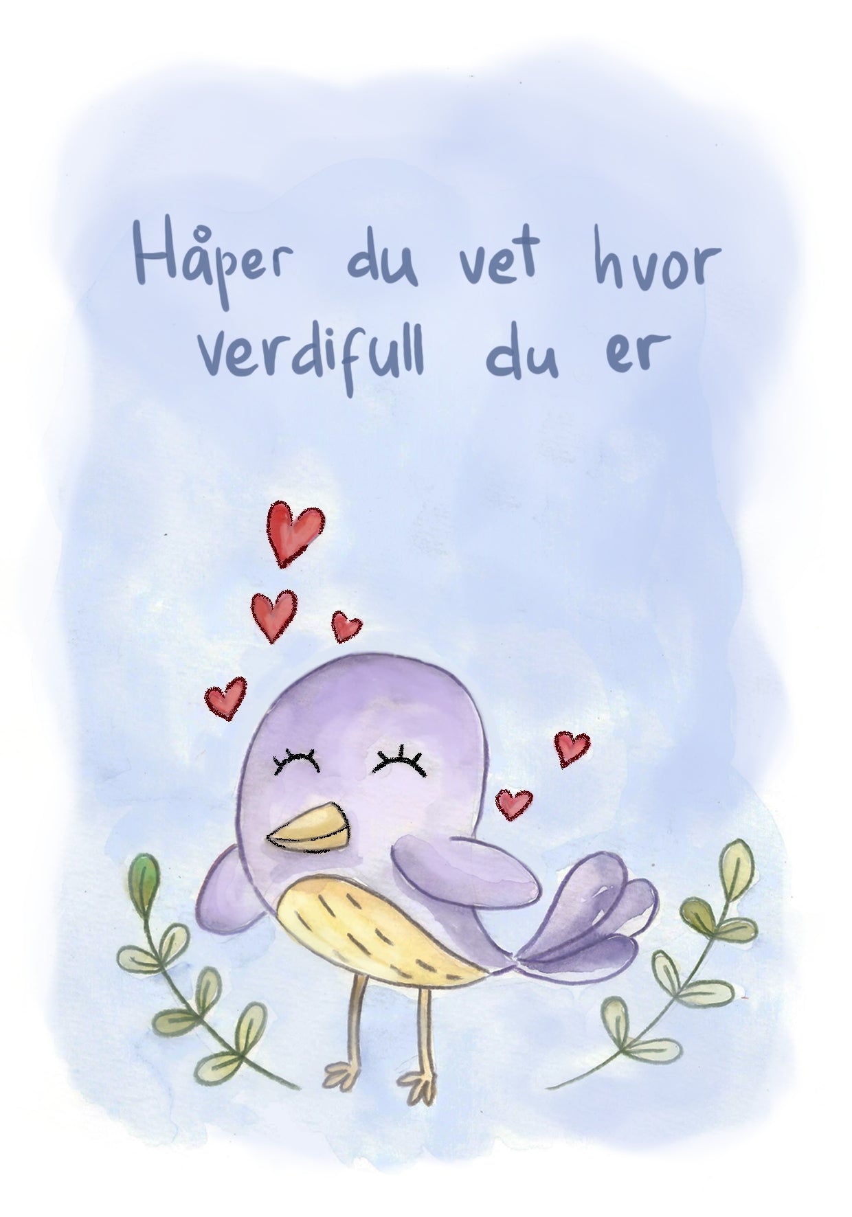 Hjertelys kort illustrert av Anne Cathrine Rosendahl -Velg motiv-