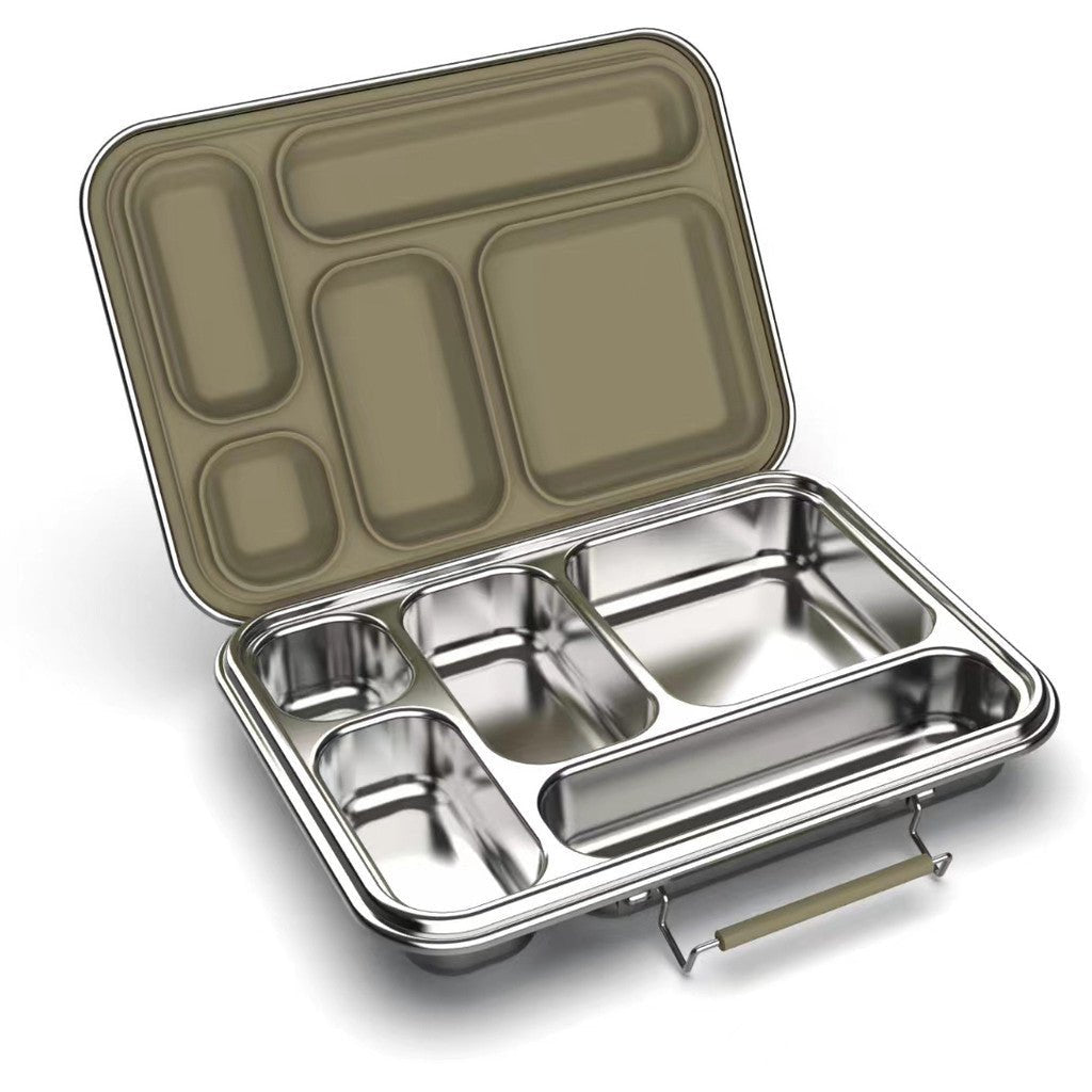 Haps matboks i rustfritt stål og silikon - Olive - Lev Logisk