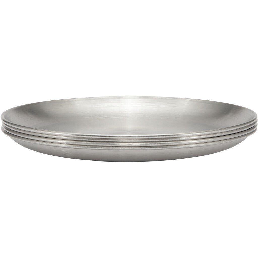 Haps piknik tallerkener 4 - pk i rustfritt stål - Lev Logisk