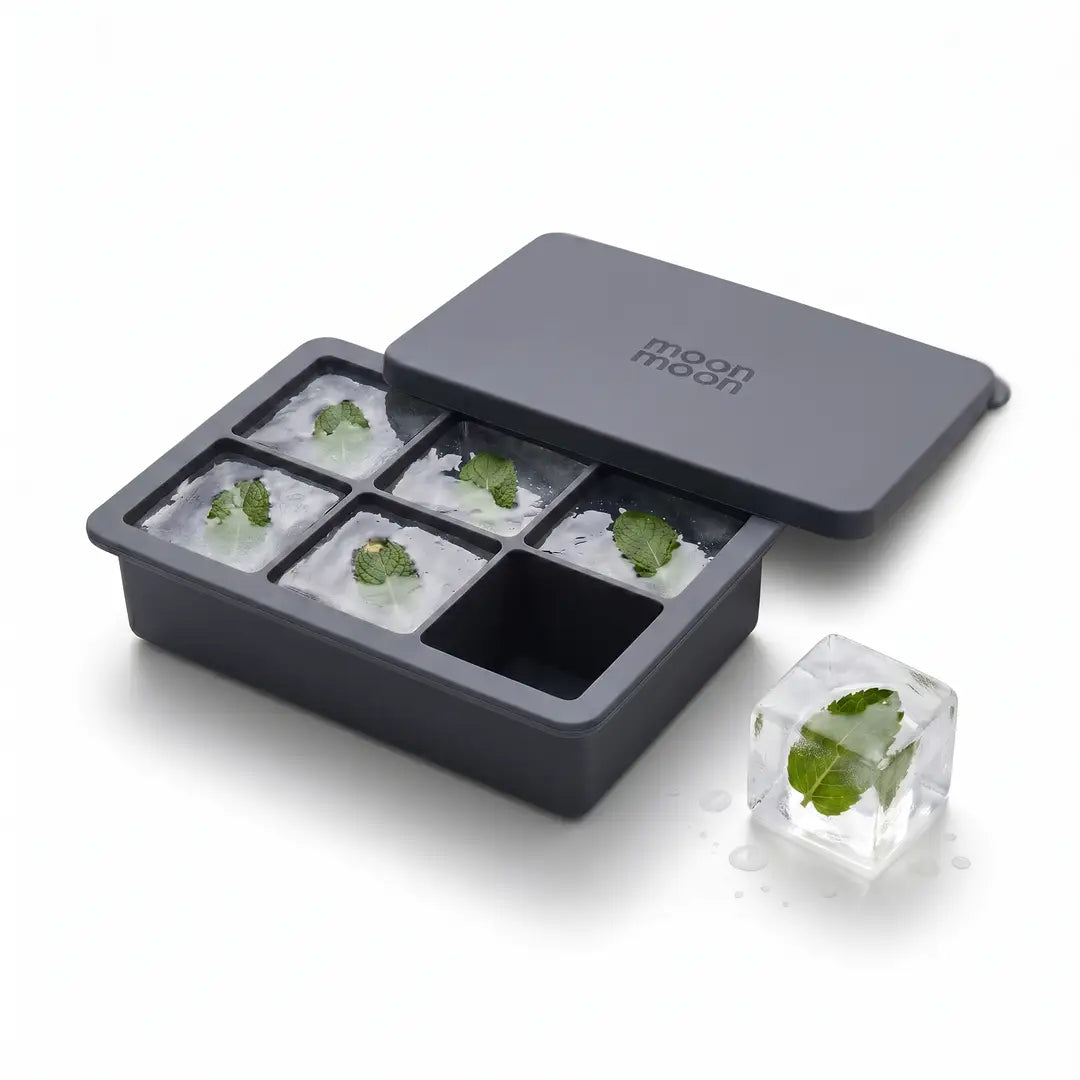 Isbitform i silikon med lokk – 6 ekstra store isbiter