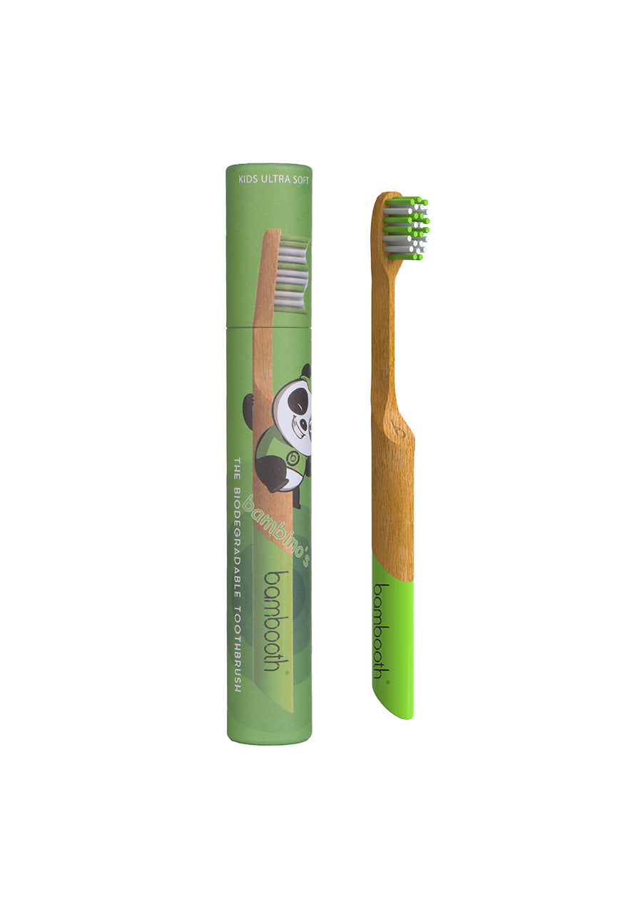 Bambooth barnetannbørste i bambus - Forest green