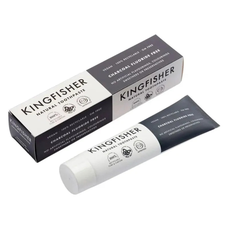 Kingfisher tannkrem charcoal uten fluor 100 ml