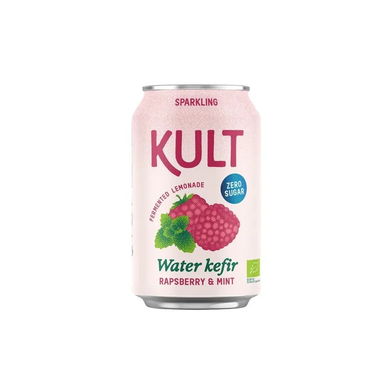 Kult Vannkefir Bringebær & Mint Øko 0,33L fra Lev Logisk