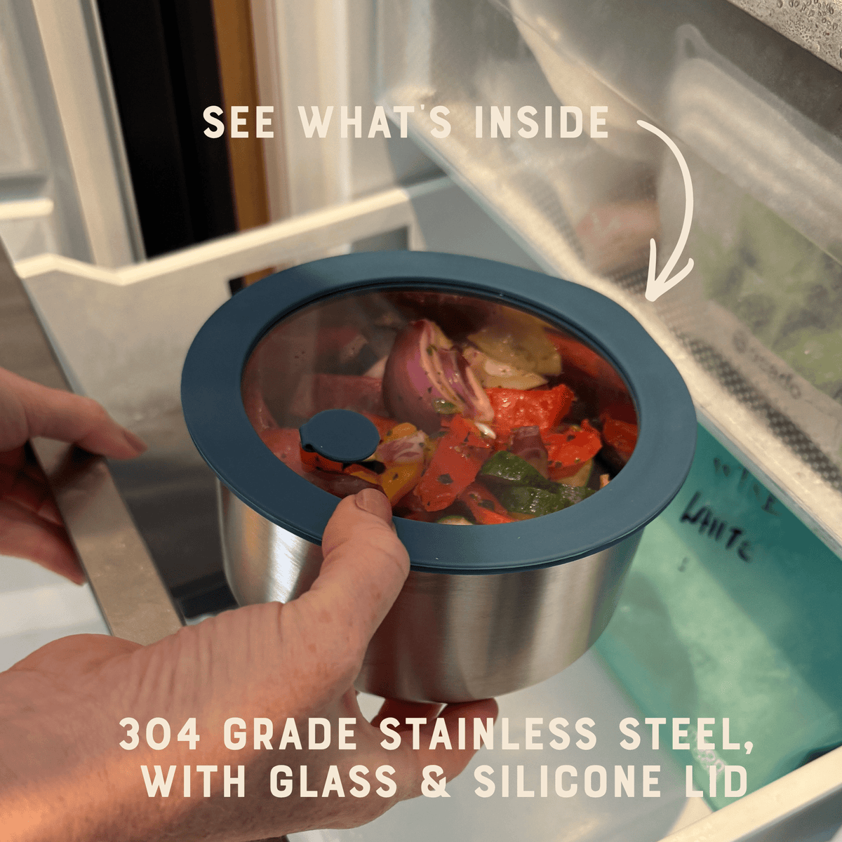 Matbokser i rustfritt stål med glasslokk – plastfri matoppbevaring fra Lev Logisk