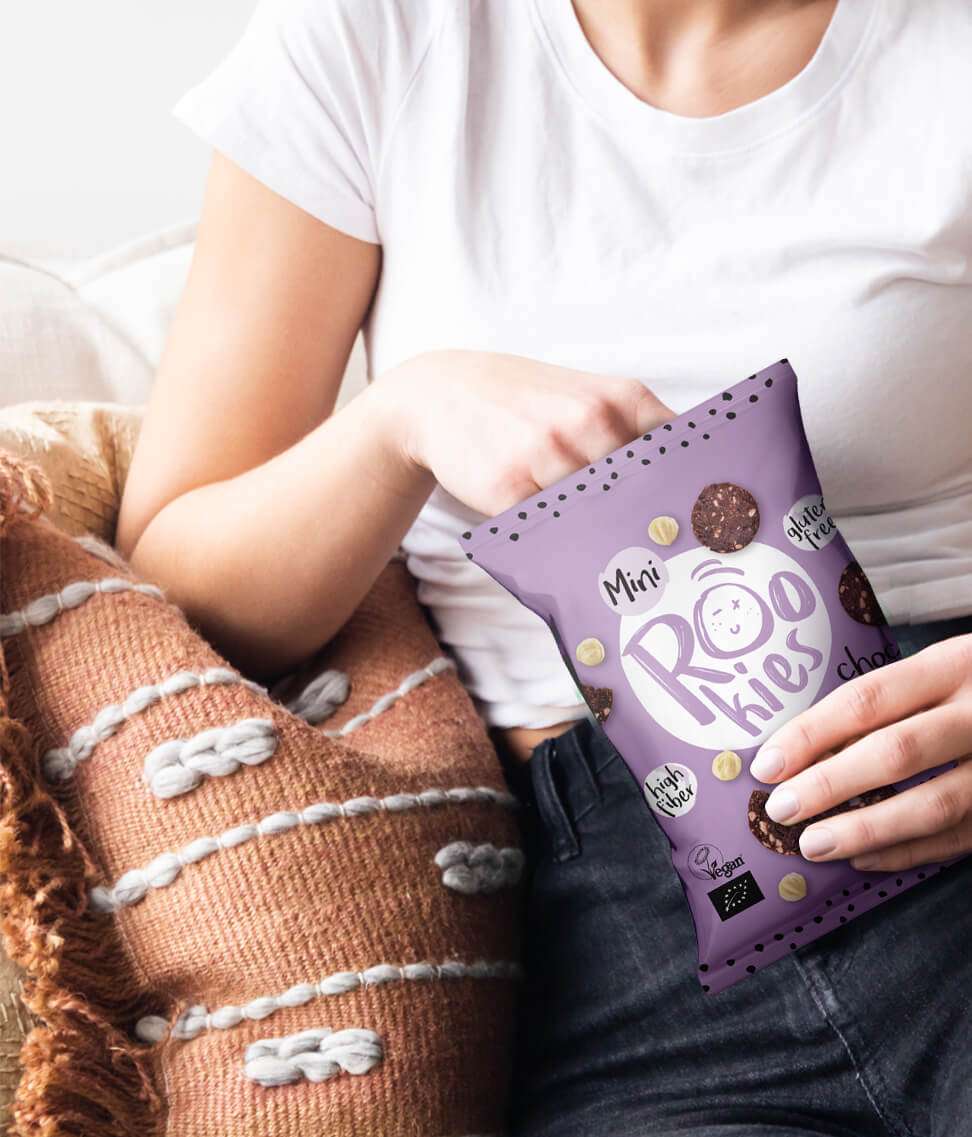 Mini Cookies Choc Chip & Hazelnut 100g fra Lev Logisk