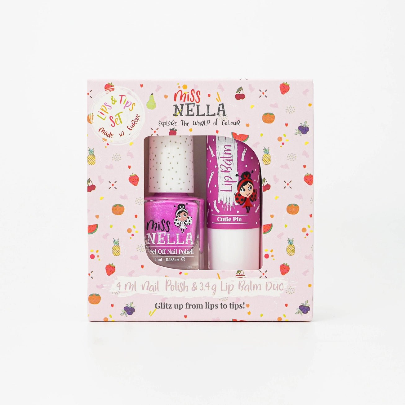 Miss Nella duo neglelakk+ leppebalm (blueberry smoothie+ cutie pie) fra Lev Logisk
