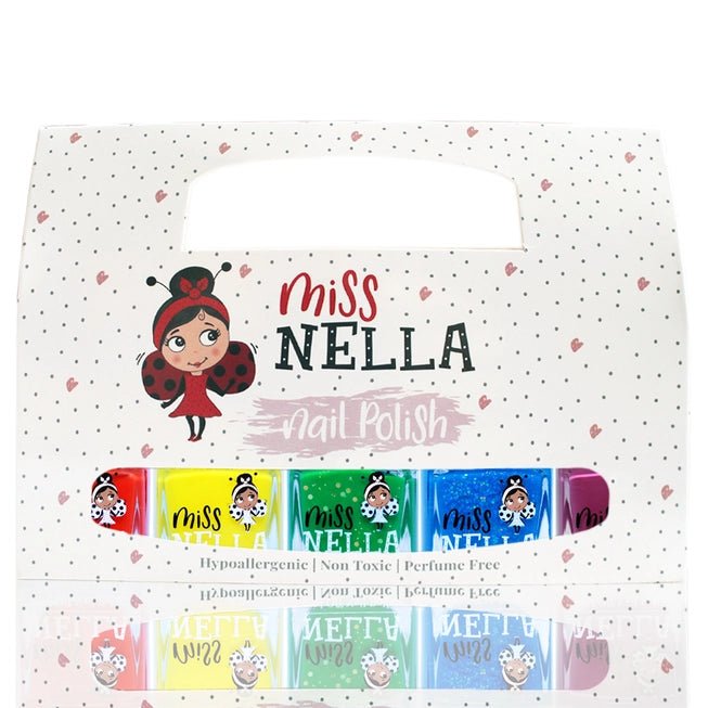 Miss Nella neglelakksett med 5 stk - Rainbow - Lev Logisk