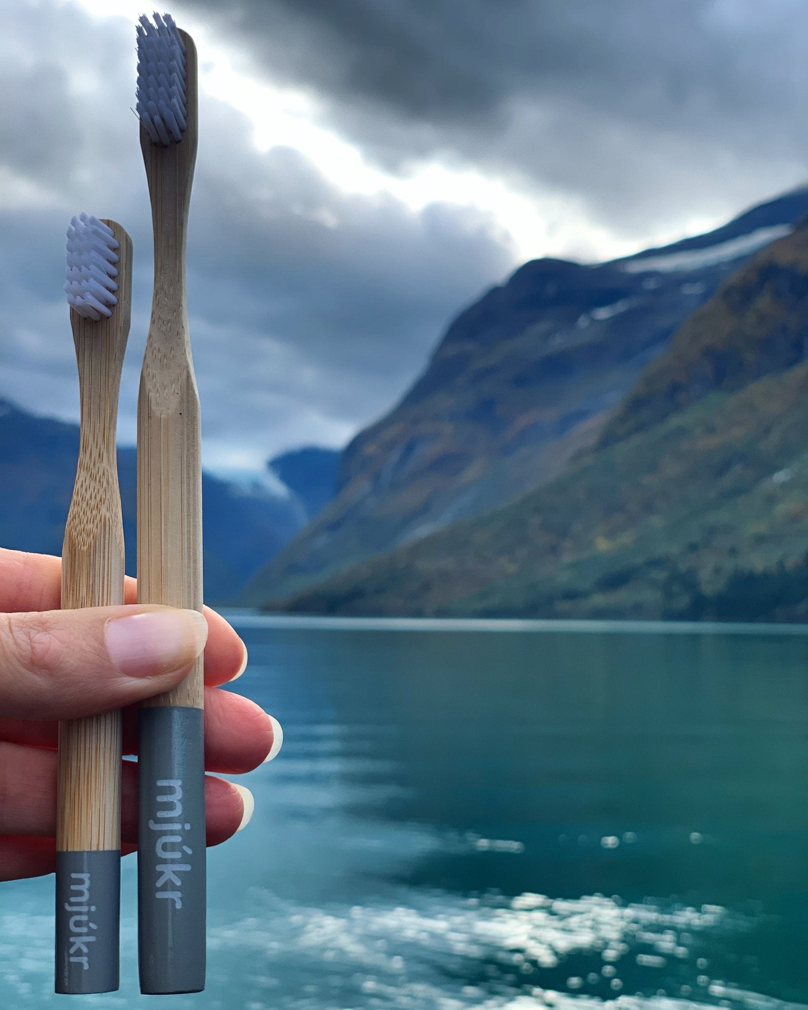 mjúkr NORWAY MINI Bambustannbørste 2 pk fra Lev Logisk