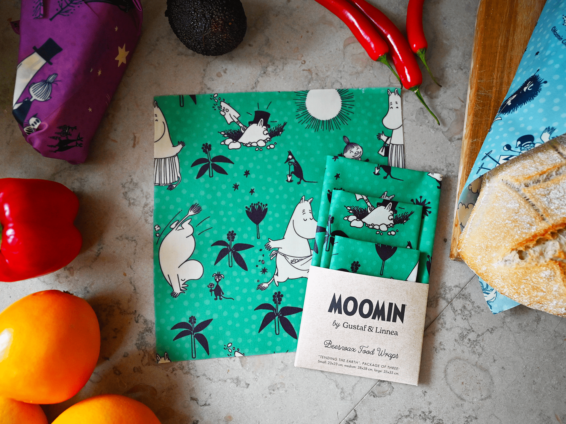 Moomin by G&L - bivoksark - "Tending the Earth" 3 pk fra Lev Logisk