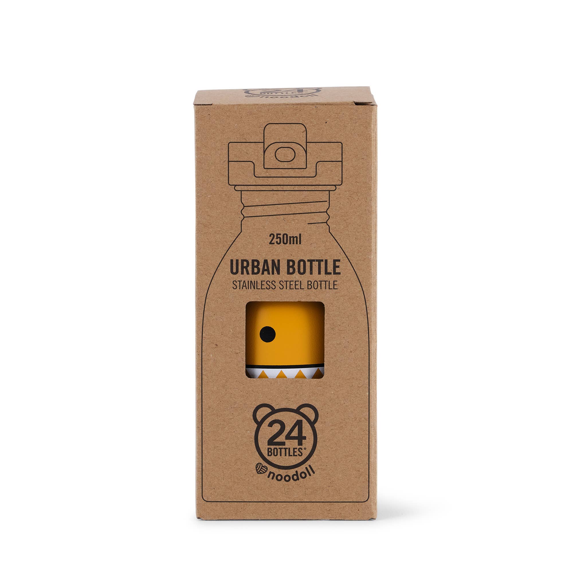 Noodoll/24 bottles drikkeflaske - Orange - brown monster - Lev Logisk