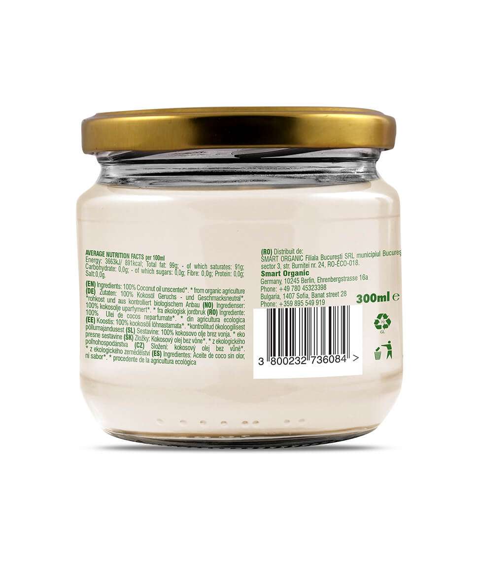 Økologisk kokosolje (smaksnøytral) 300 ml fra Lev Logisk
