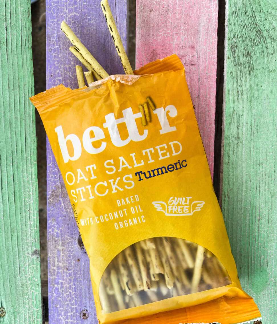 Økologiske Havrepinner med Gurkemeie fra Lev Logisk