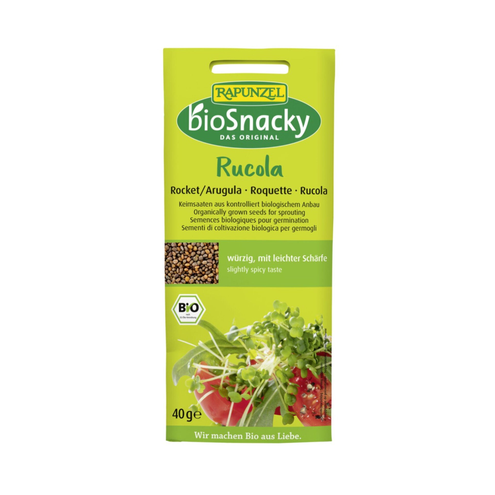 Økologiske spirefrø - ruccola - Lev Logisk