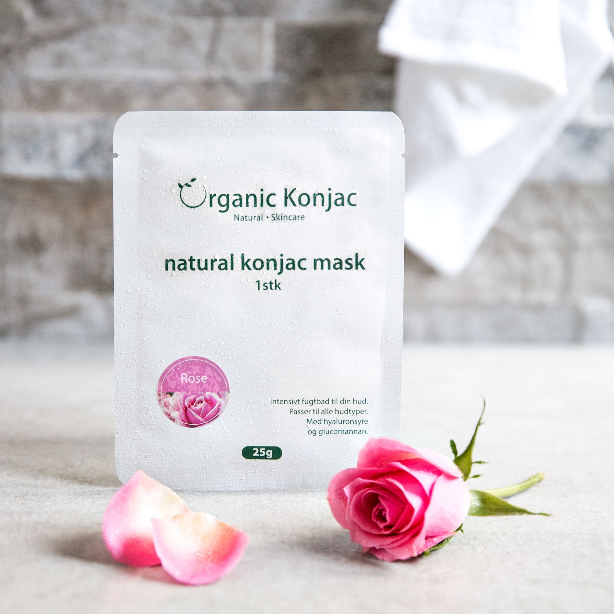 Organic Konjac Maske – Rose fra Lev Logisk