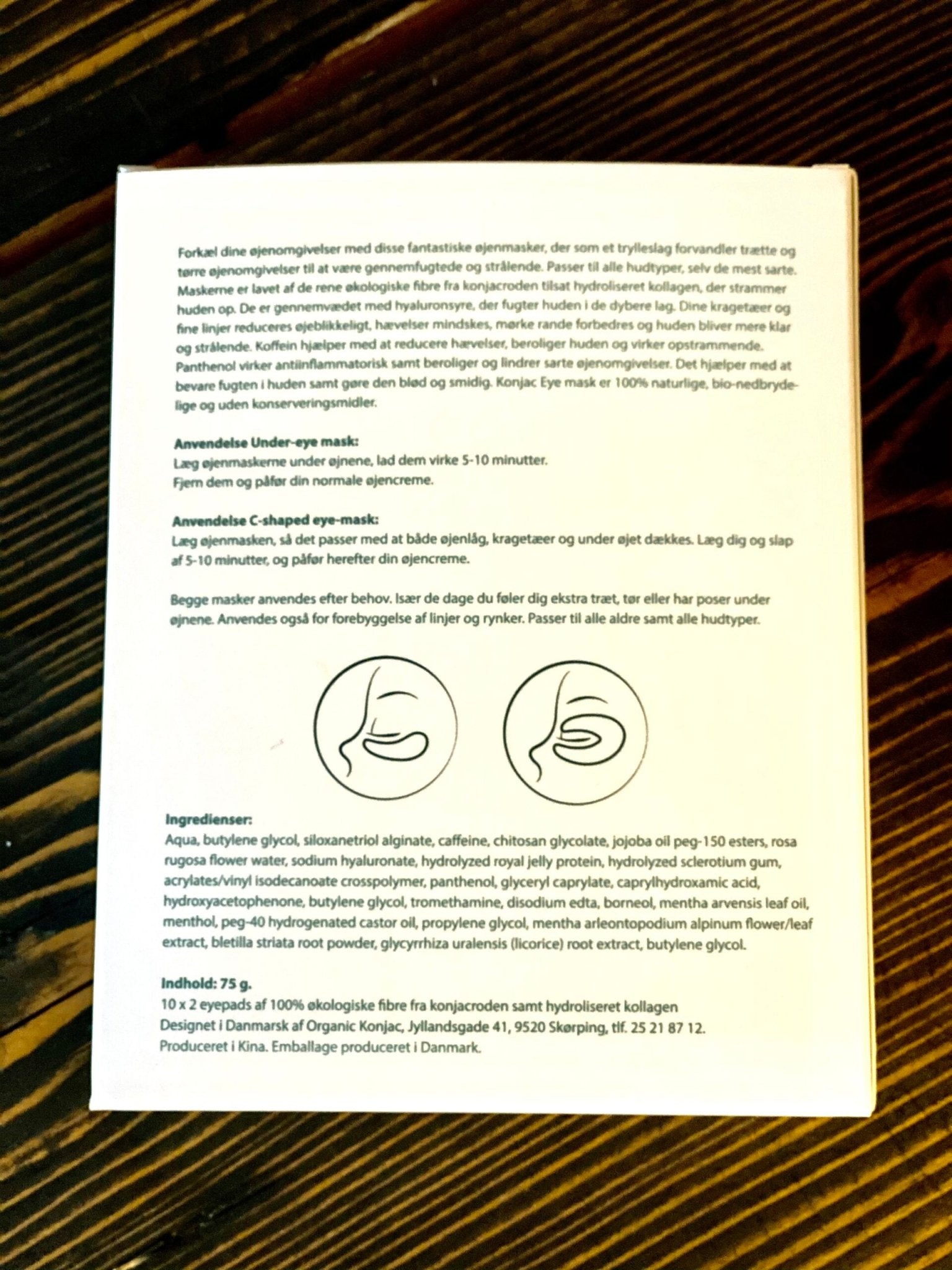 Organic Konjac Natural C - FORMET øyemaske – 1 X 2 stk. fra Lev Logisk