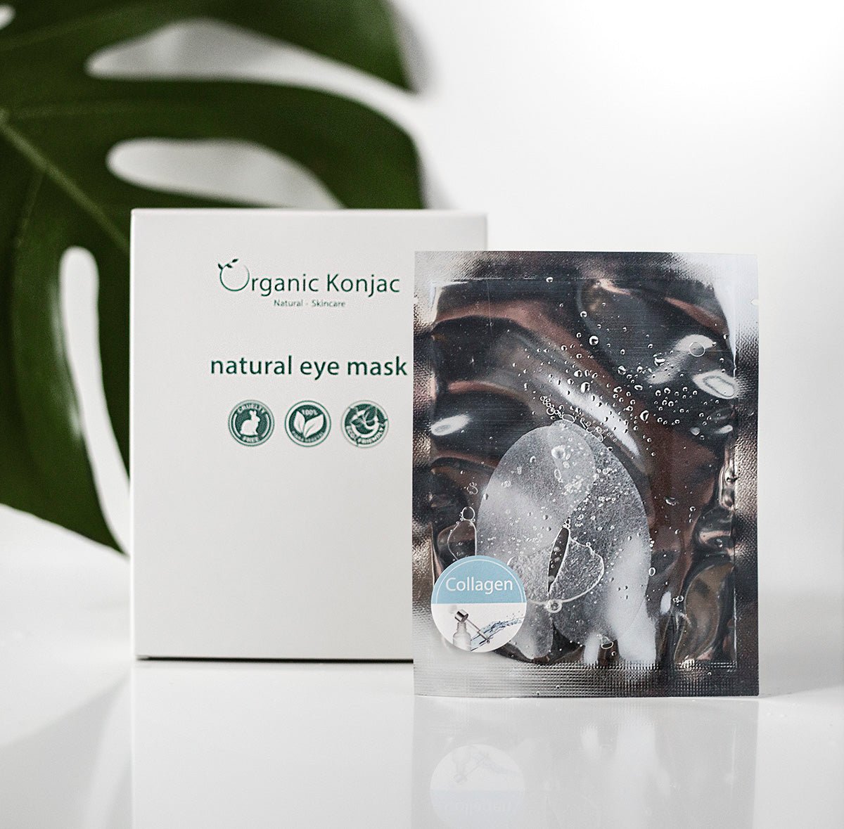 Organic Konjac Natural C - FORMET øyemaske – 1 X 2 stk. fra Lev Logisk