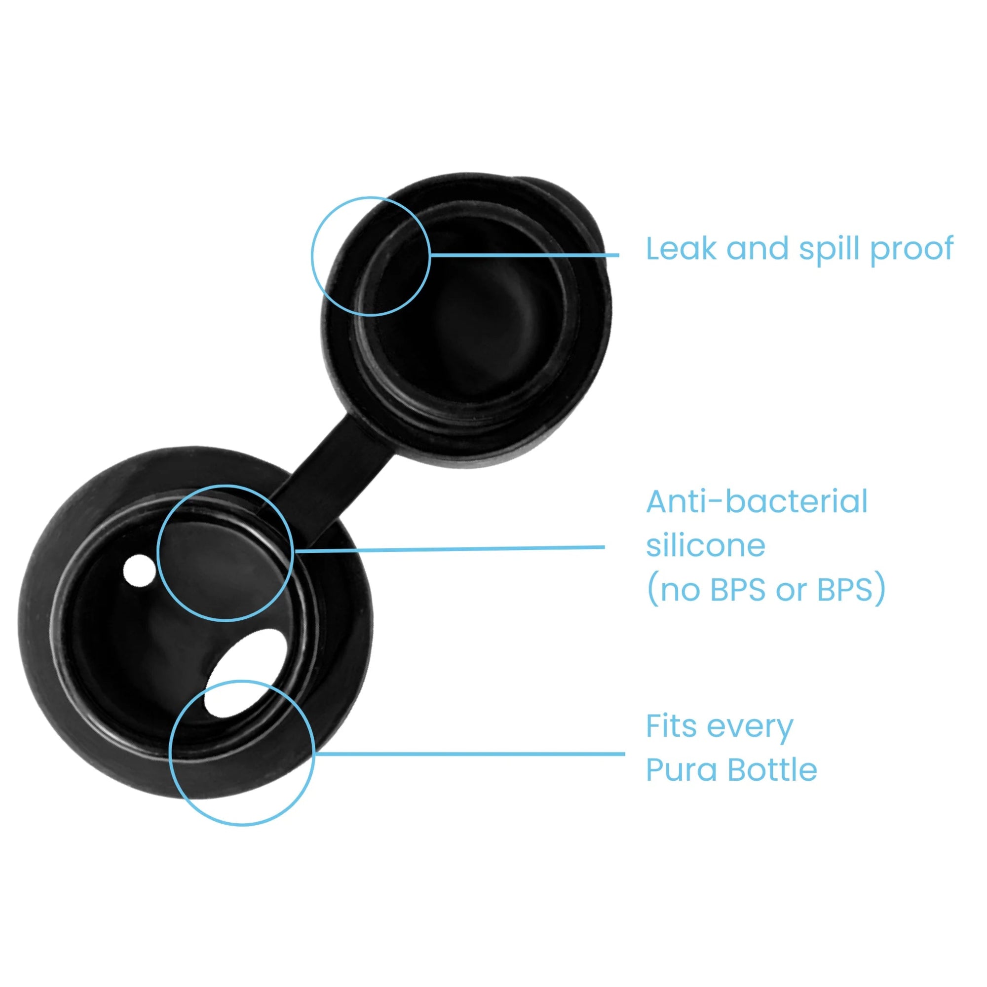 Pura ISOLERT sportsflaske 475 ml - Black - fra Lev Logisk