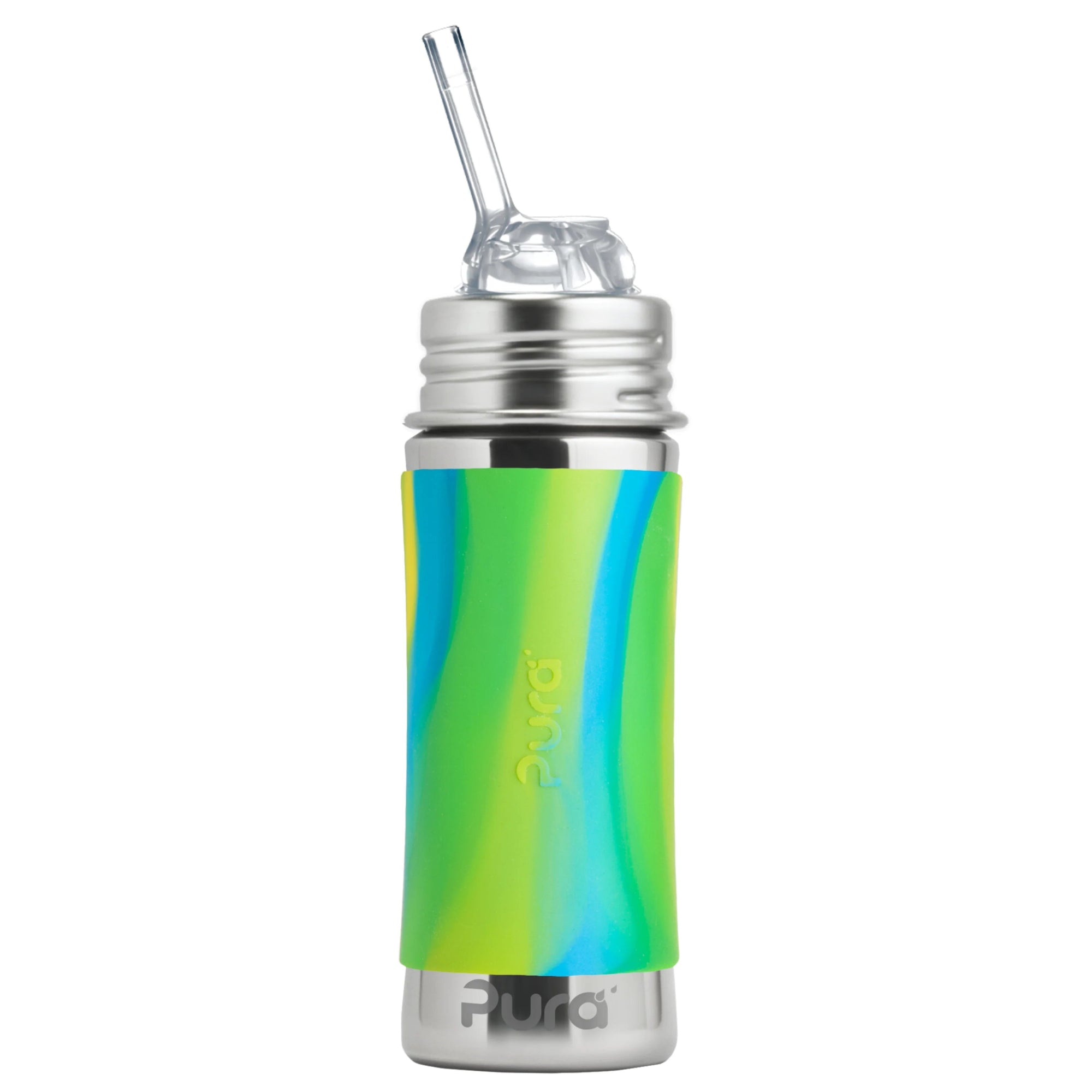 Pura KIDDO sugerørflaske 325 ml - Aqua swirl - Lev Logisk